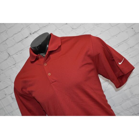 Nike Golf Polo Shirt Mens Size Large Tour Performance Dri-Fit Polyester Red - Picture 1 of 6